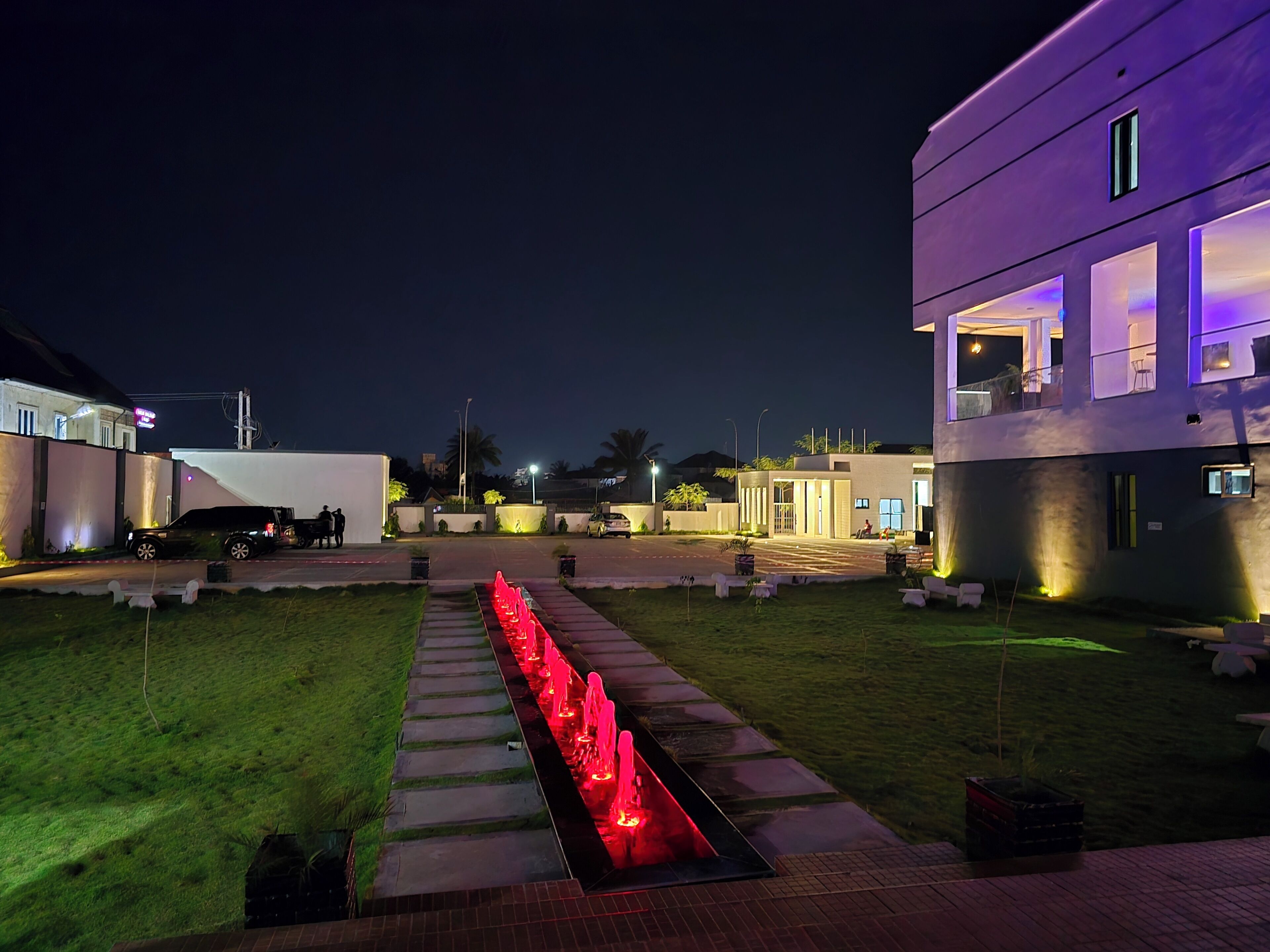 AIKU Luxury Hotel and Resorts in Uyo photographed at night